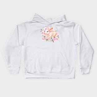 Cute  Baby Girl spring floral Bunny . Kids Hoodie